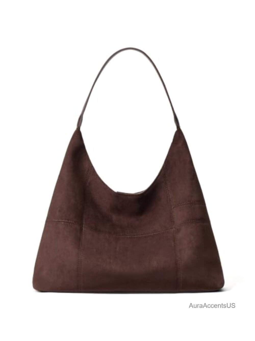 Faux Suede Hobo Bag Slouchy Patchwork Shoulder Handbag Purse